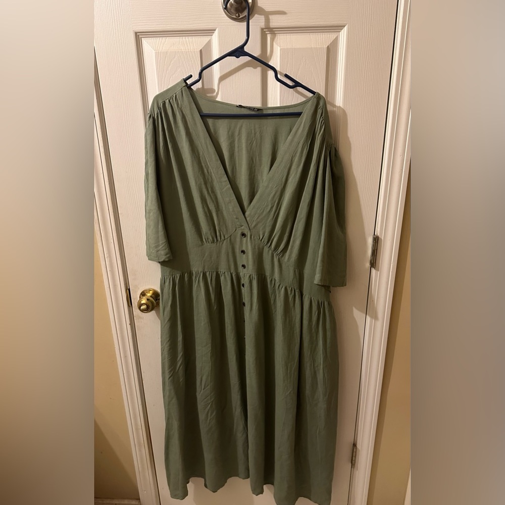 Bloomchic Olive Midi Dress